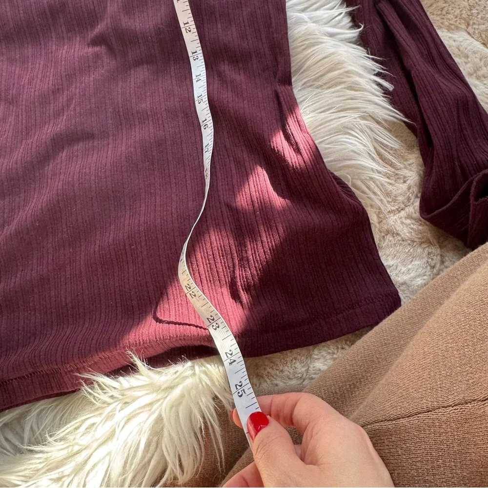 NWT Madewell Ribbed Long-Sleeve Boatneck Top in Burgundy - Picture 11 of 12